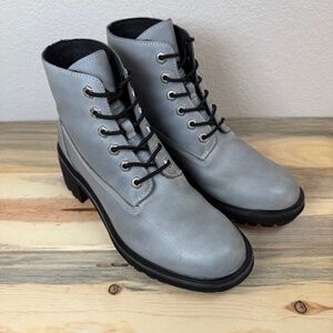 Timberland Reboot Kori Park Light Gray Lace Up Boots Women's Size 8.5 Cool Girl!
